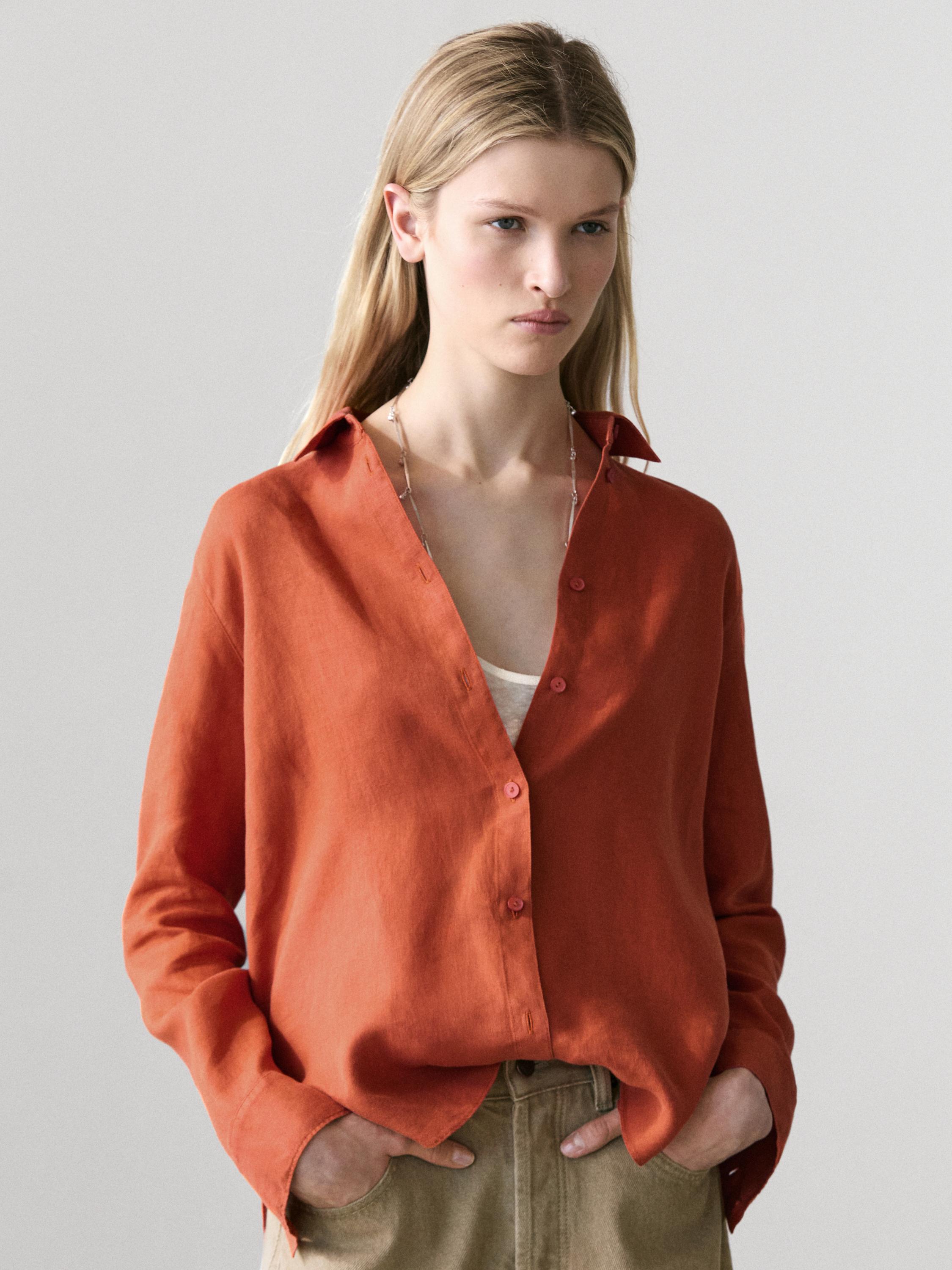 Flowing 100% linen shirt